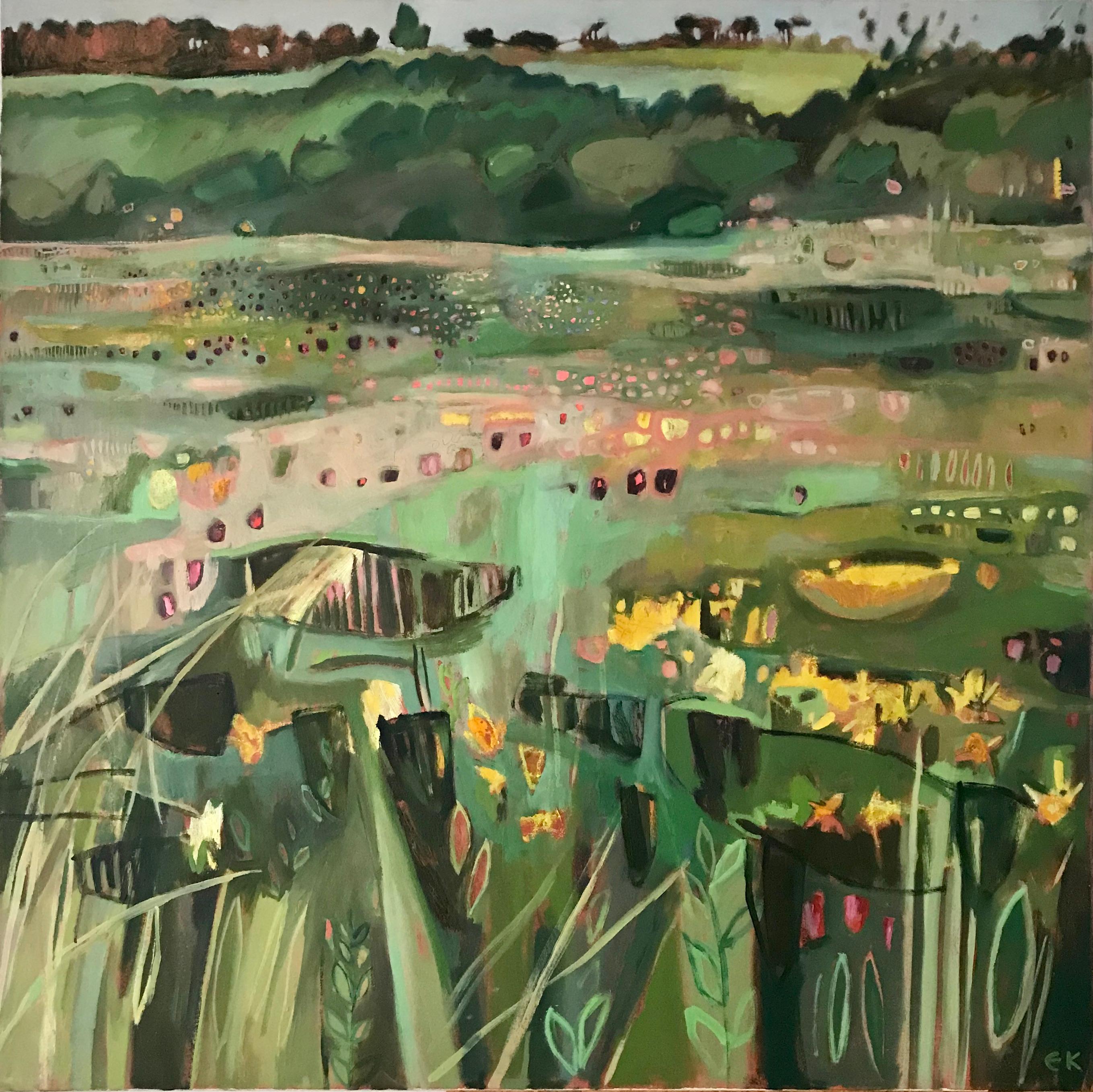 Landscape Painting di Elaine Kazimierczuk - Tackley Revisited, quadro originale, contemporaneo, astratto, paesaggio