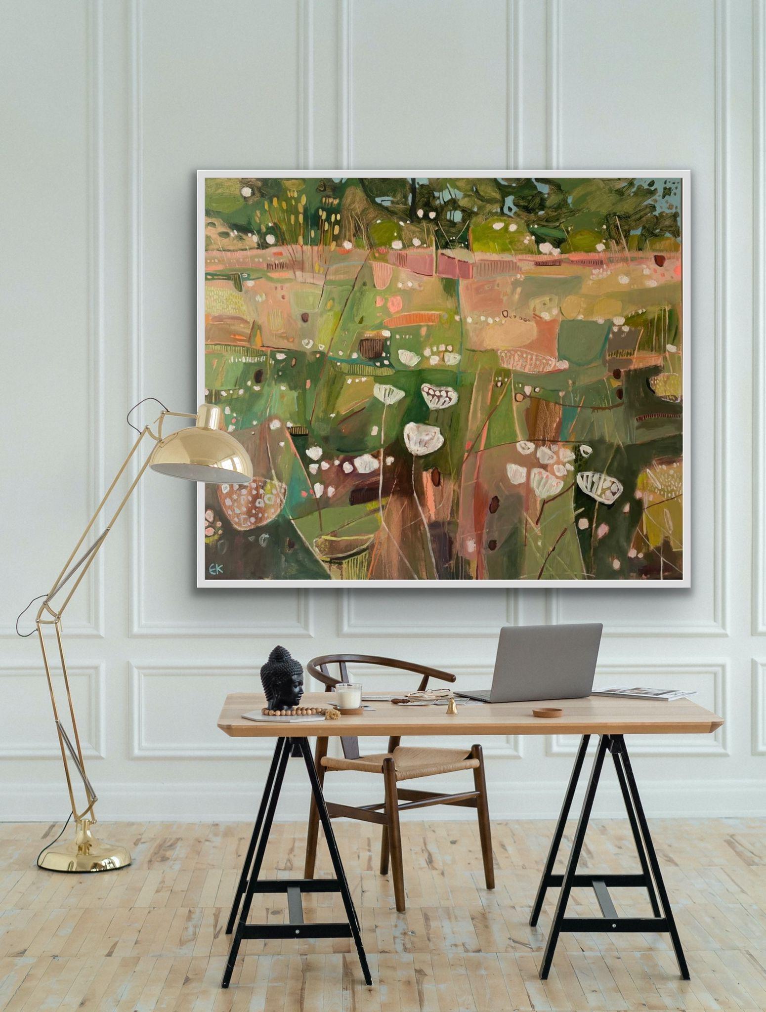Pradera Toscana con Zanahoria Silvestre II, Pintura original, Floral, Flores, Praderas 1