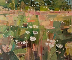 Pradera Toscana con Zanahoria Silvestre II, Pintura original, Floral, Flores, Praderas