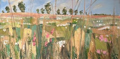 «Wigwell con hierbas doradas 578», pintura contemporánea y original