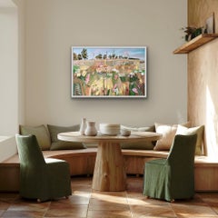 Wigwell con Malva y Sainfoin 562, pintura original, paisaje