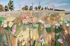 Wigwell con Malva y Sainfoin 562, pintura original, paisaje