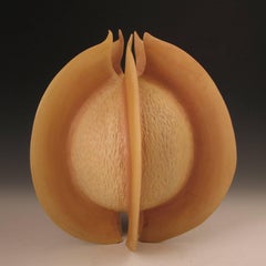 “Balloon Pod”, ceramic in golden yellow