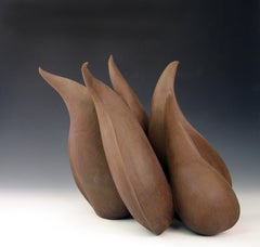 “Rise To It”, cluster of brown ceramic pods 