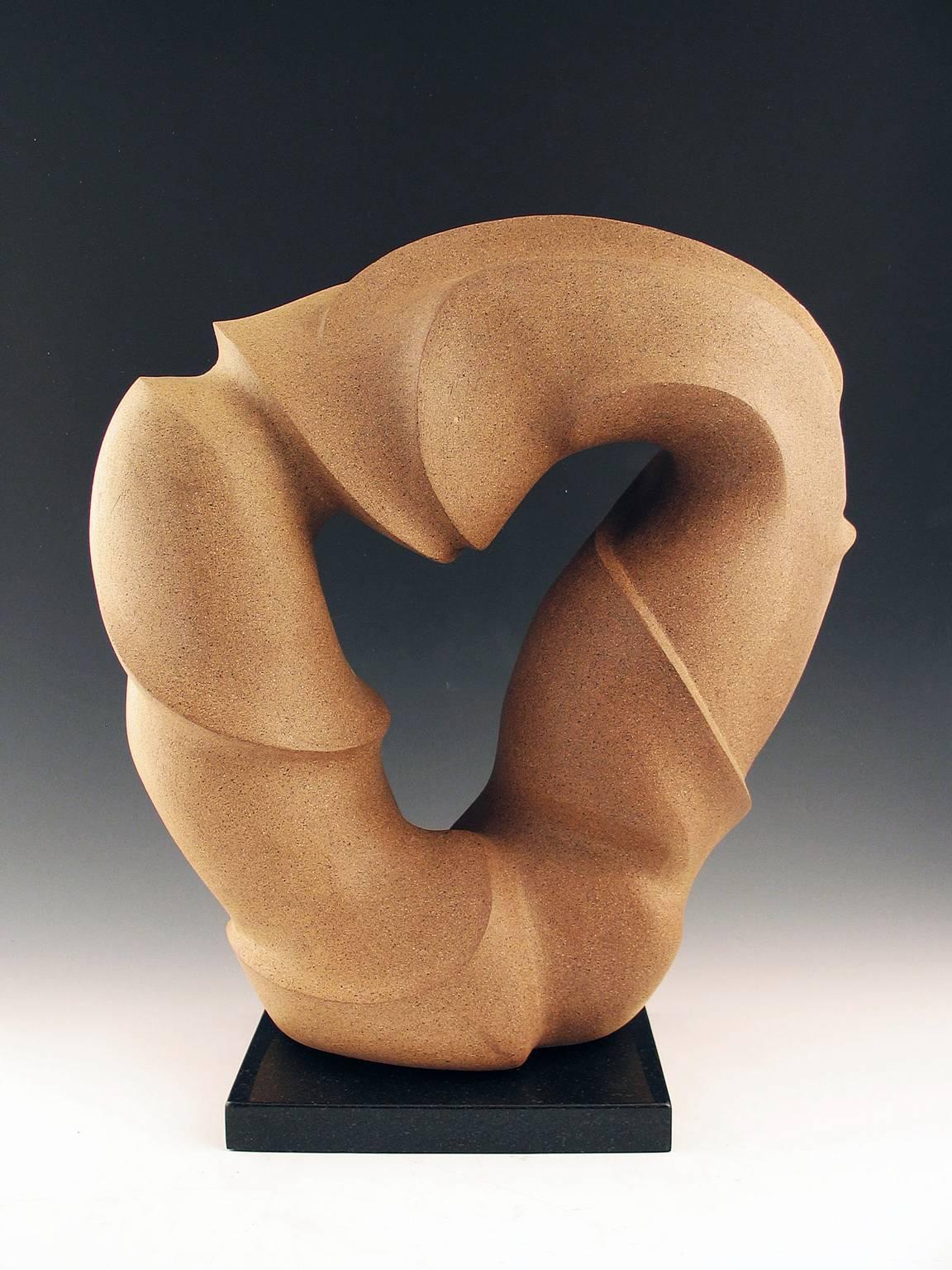  “Sandstone Passages”, speckled ceramic, inspired by sandstone and water - Sculpture by Elaine Lorenz