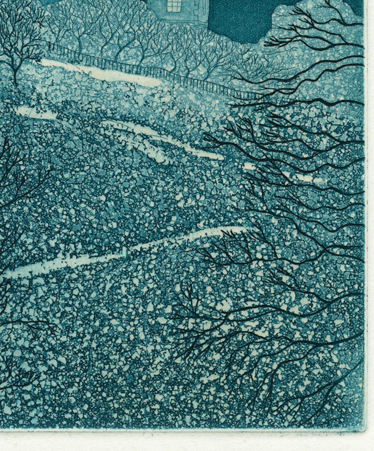 Mitternachts Observatory, Landschaftskunst, Architekturkunst, Londoner Kunst (Zeitgenössisch), Print, von Elaine Marshall