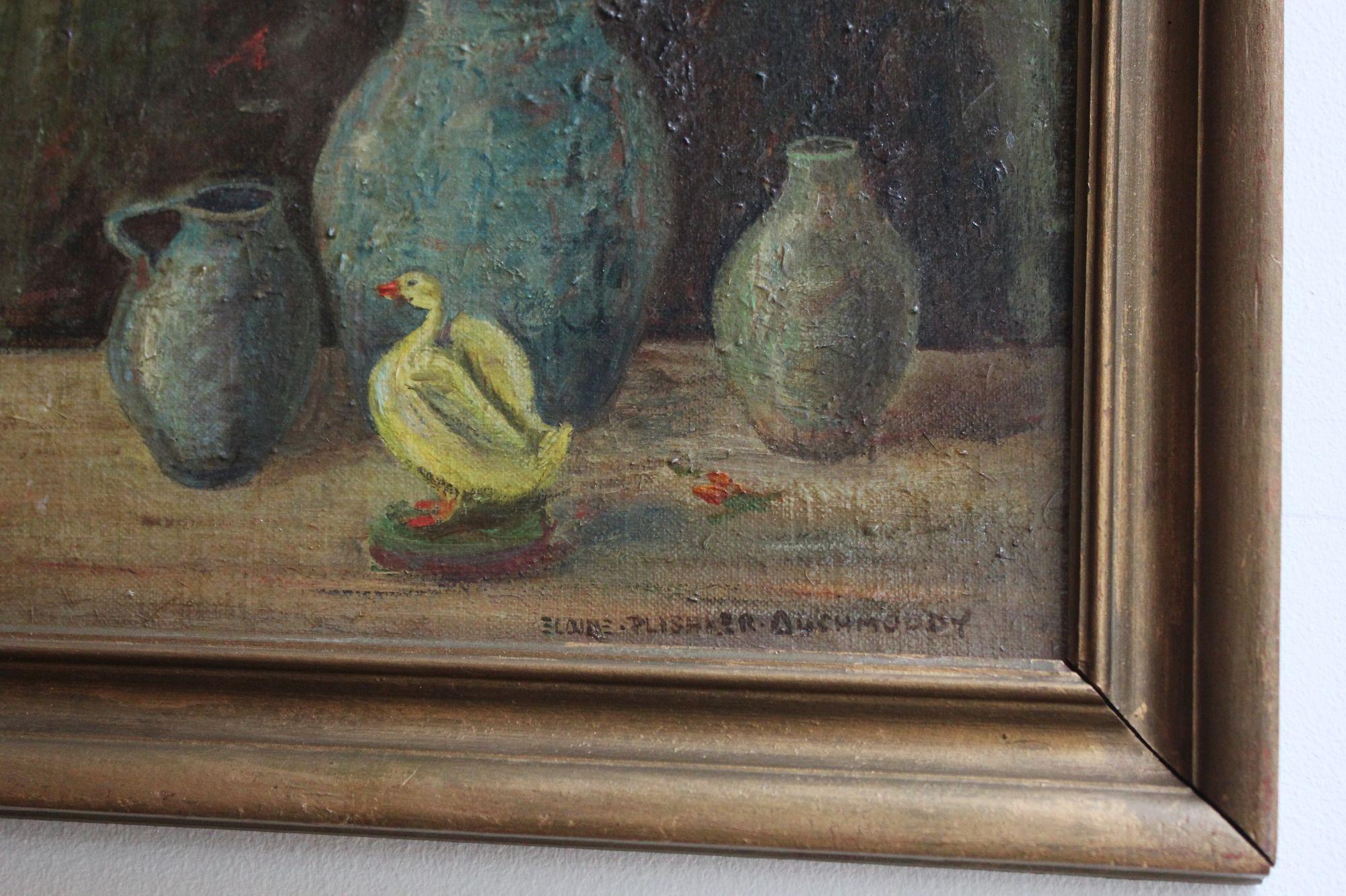 Elaine Plishker Auchmoody Still Life with Duck Oil on Canvas For Sale 1