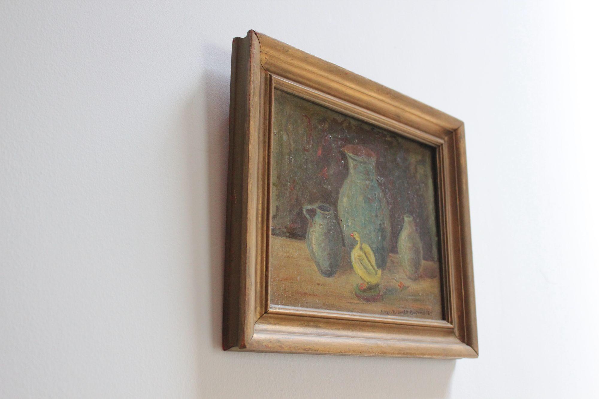American Elaine Plishker Auchmoody Still Life with Duck Oil on Canvas For Sale