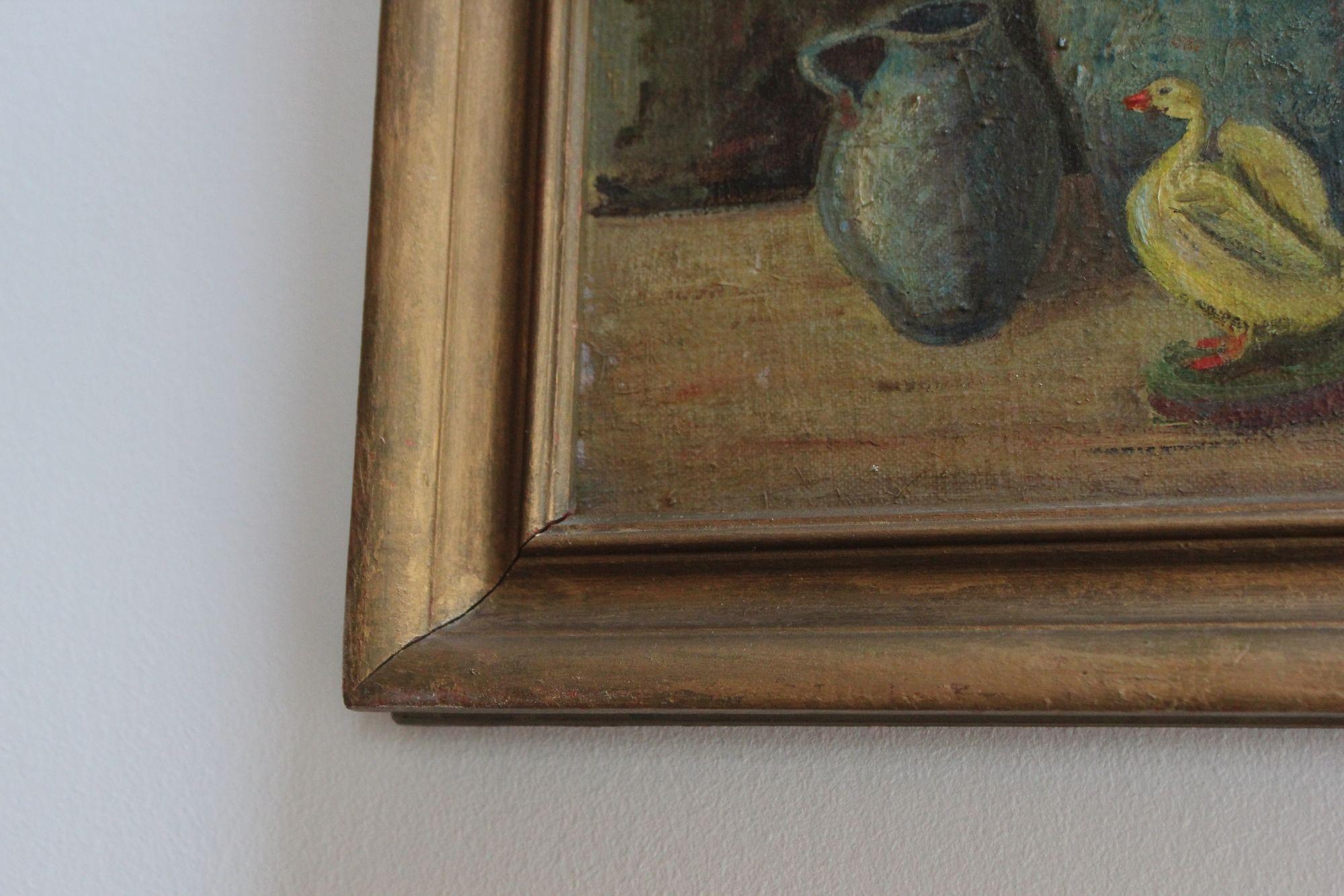 Elaine Plishker Auchmoody Still Life with Duck Oil on Canvas For Sale 4