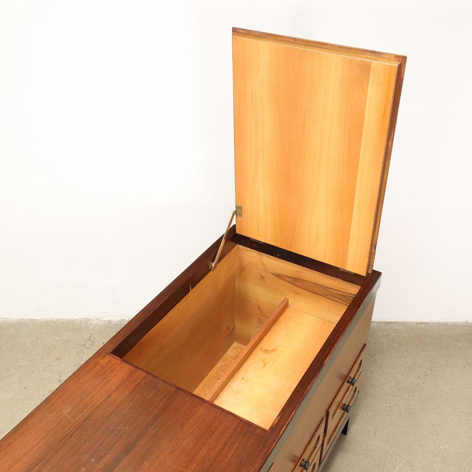 Italian Elam Sideboard by Piero Ranzani Exotic Wood, Italy, 1960s-70s For Sale