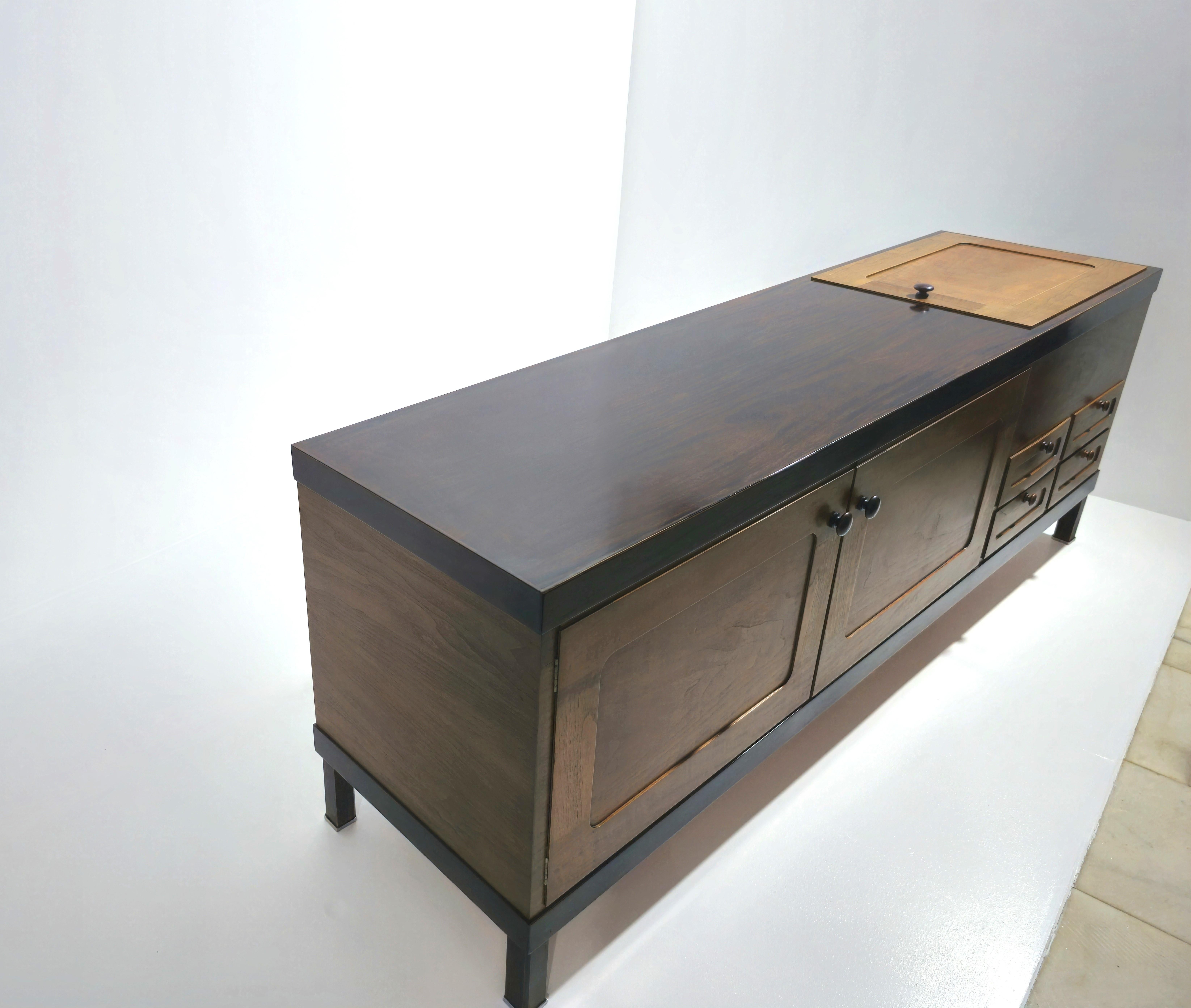 Elam Sideboard by Piero Ranzani Exotic Wood Mid-Century Modern Italy 1960s-70s For Sale 10