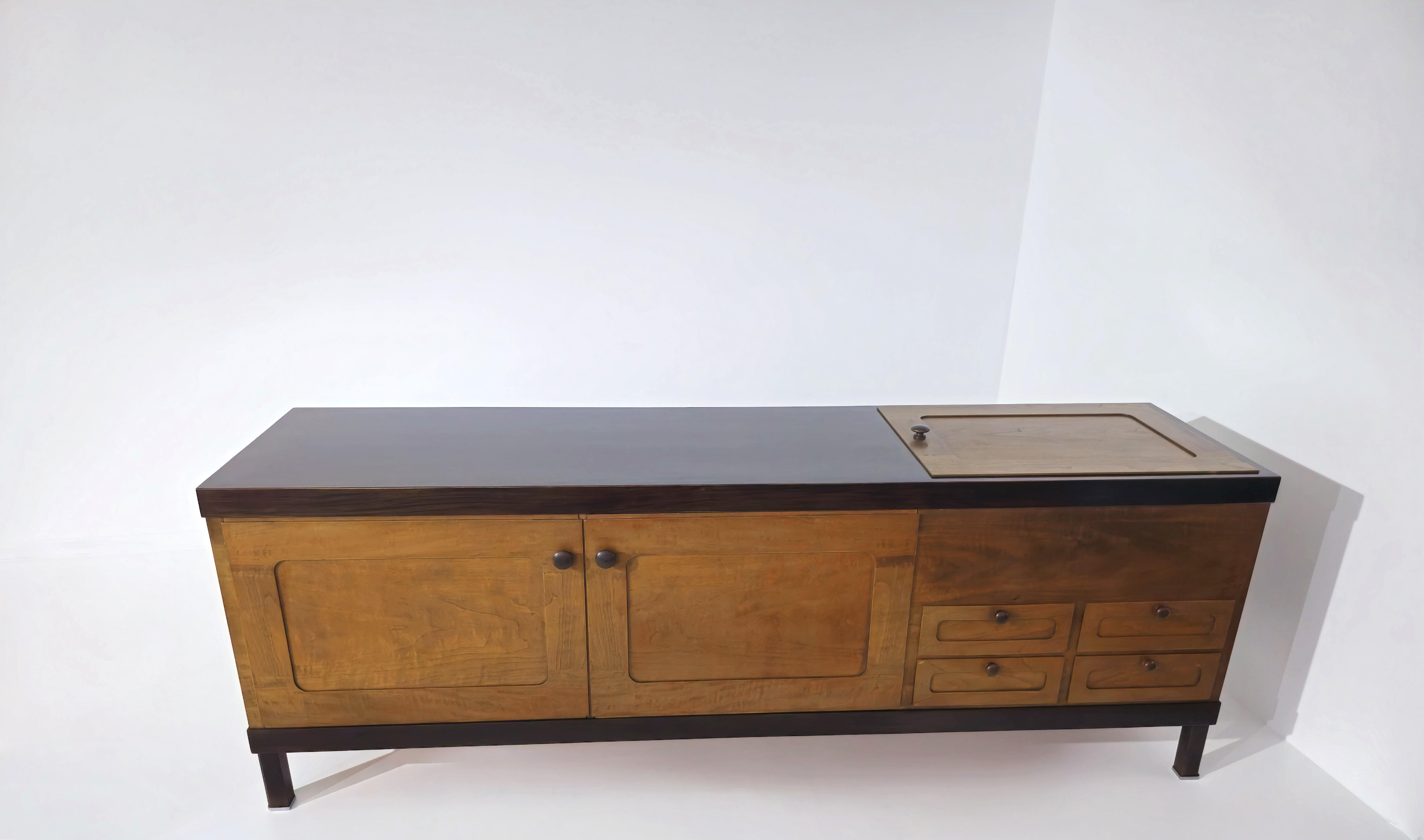 Elam Sideboard by Piero Ranzani Exotic Wood Mid-Century Modern Italy 1960s-70s For Sale 11