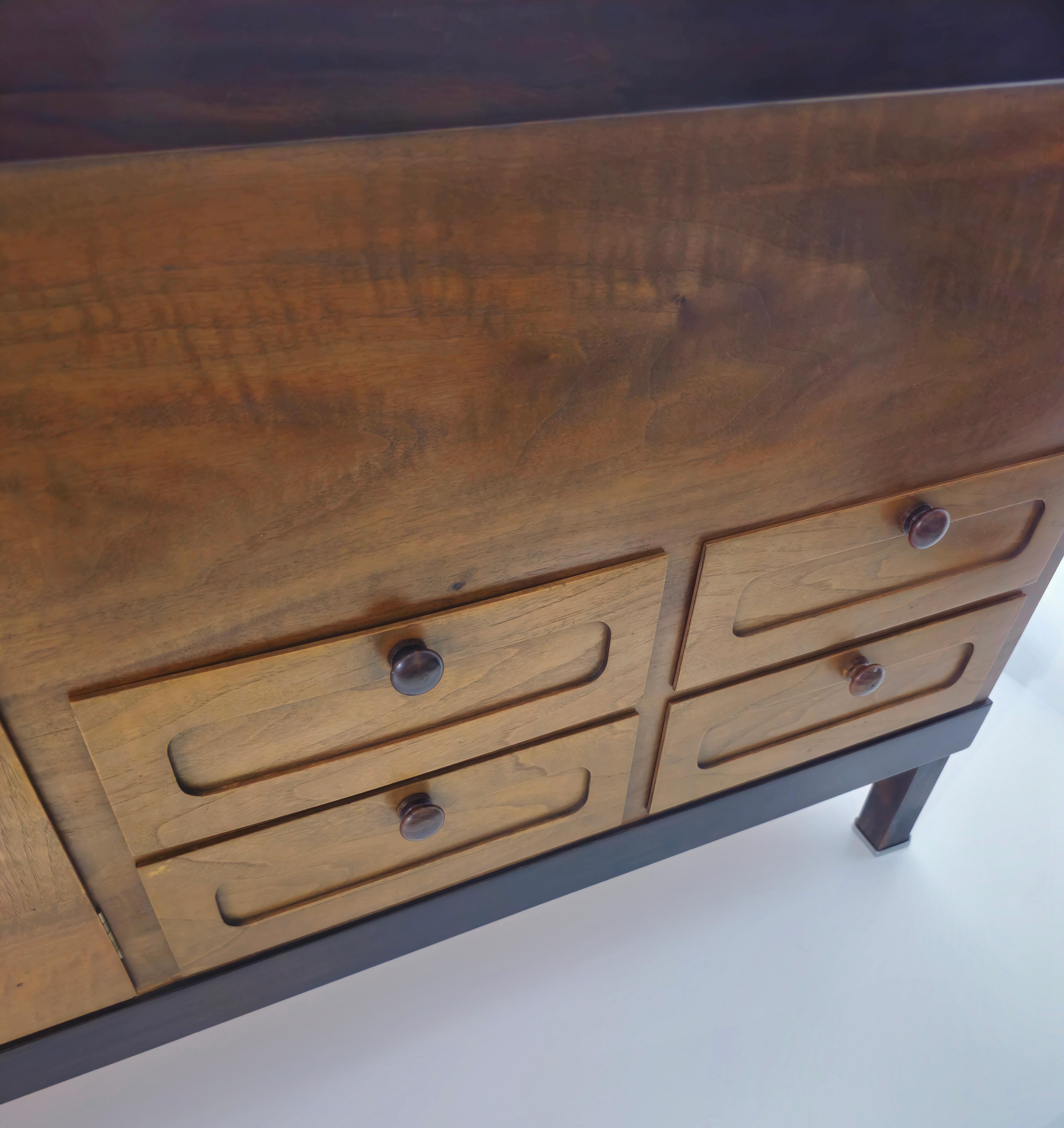 Veneer Elam Sideboard by Piero Ranzani Exotic Wood Mid-Century Modern Italy 1960s-70s For Sale