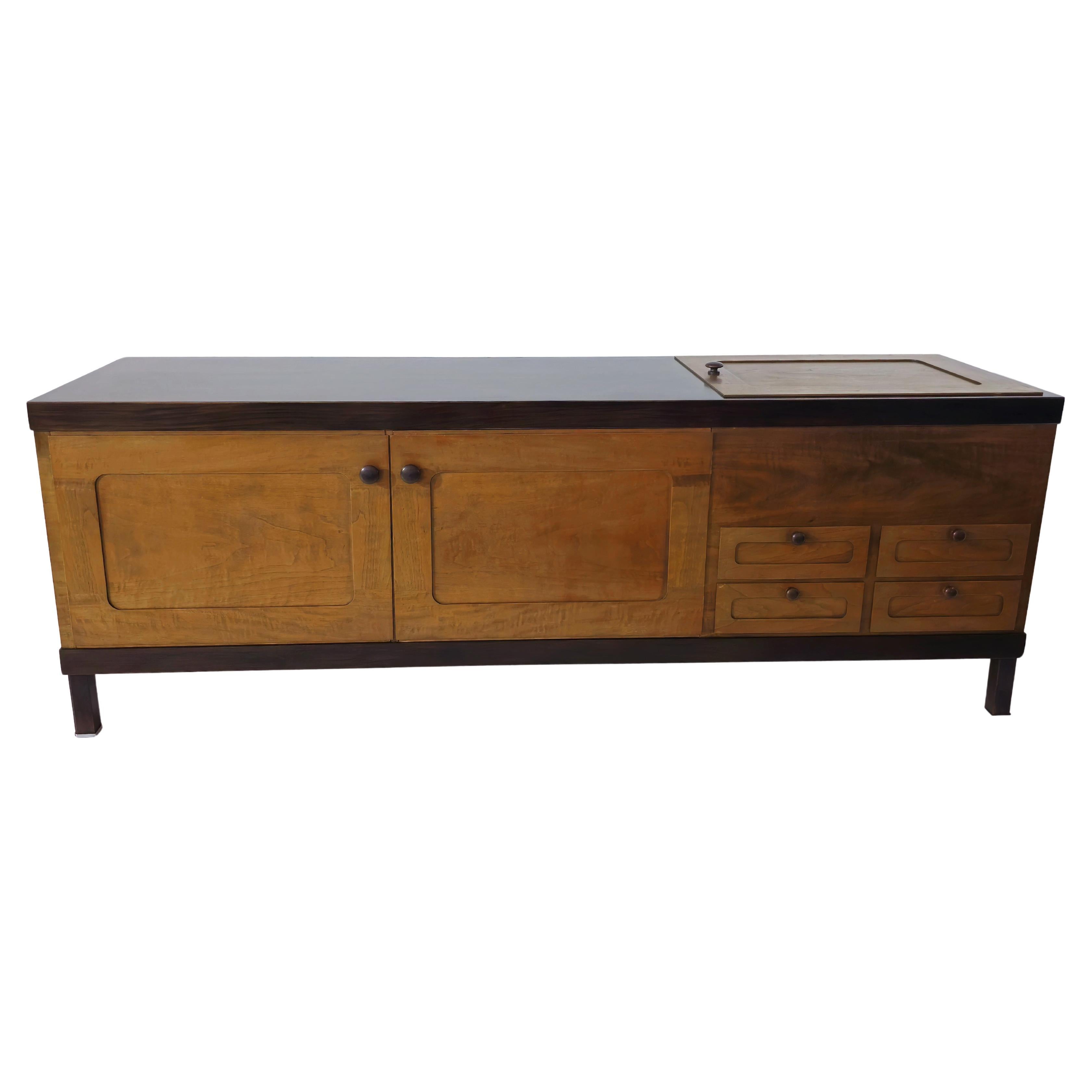 Elam Sideboard by Piero Ranzani Exotic Wood Mid-Century Modern Italy 1960s-70s For Sale