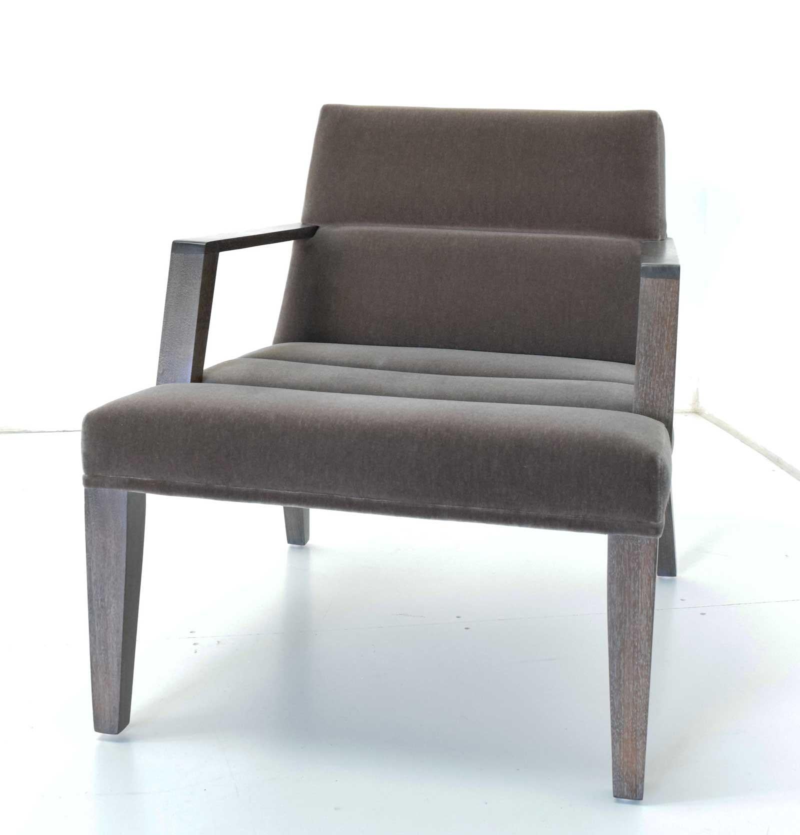 Well cared for the Elana chair by Bright in a taupe mohair.