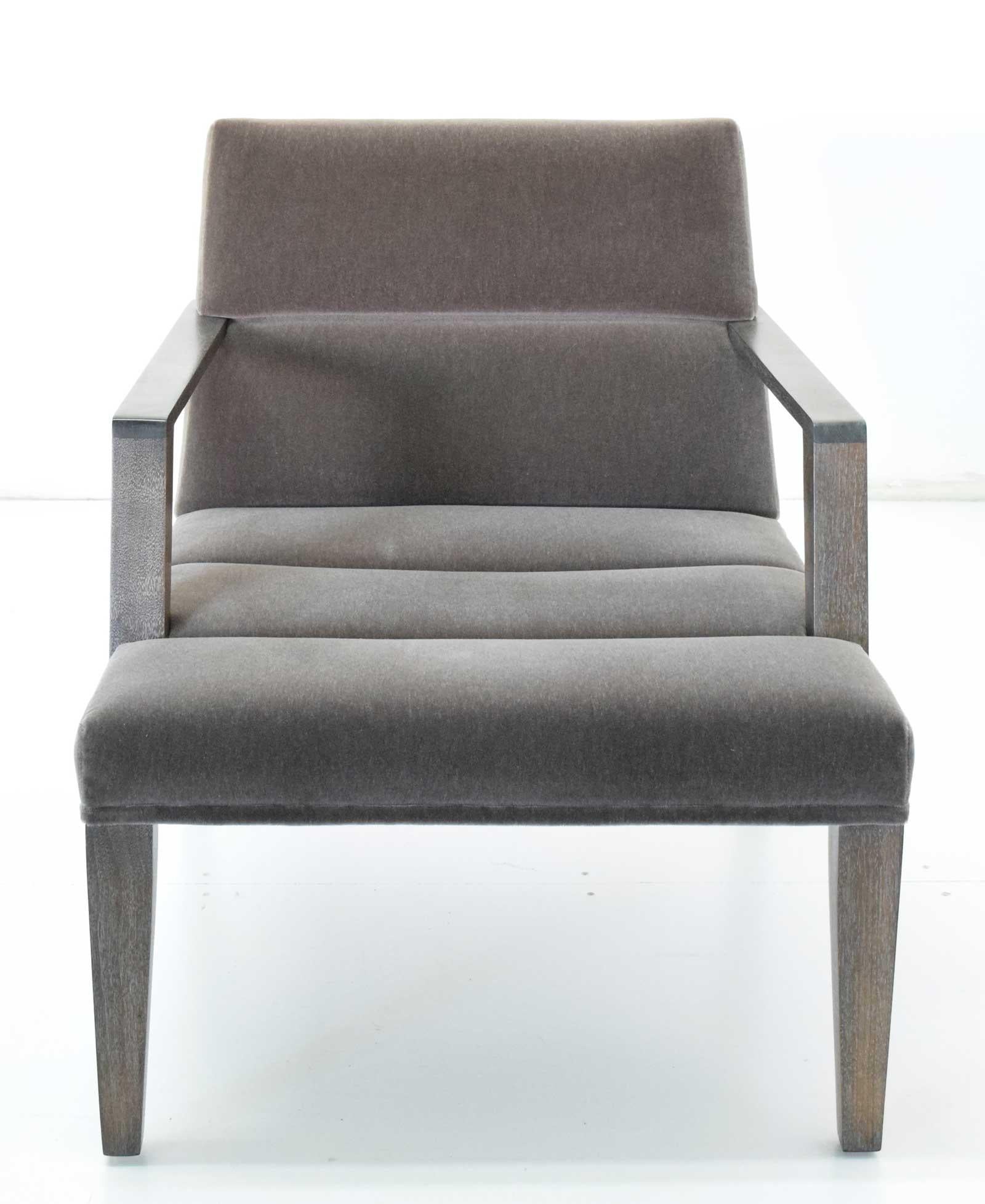 Elana Chair by Bright in Mohair In Good Condition For Sale In Dallas, TX