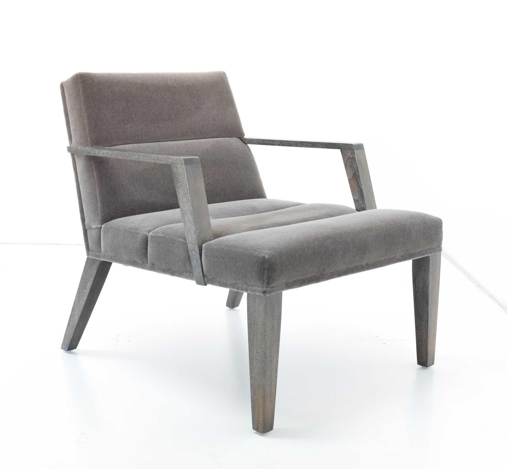 Contemporary Elana Chair by Bright in Mohair For Sale