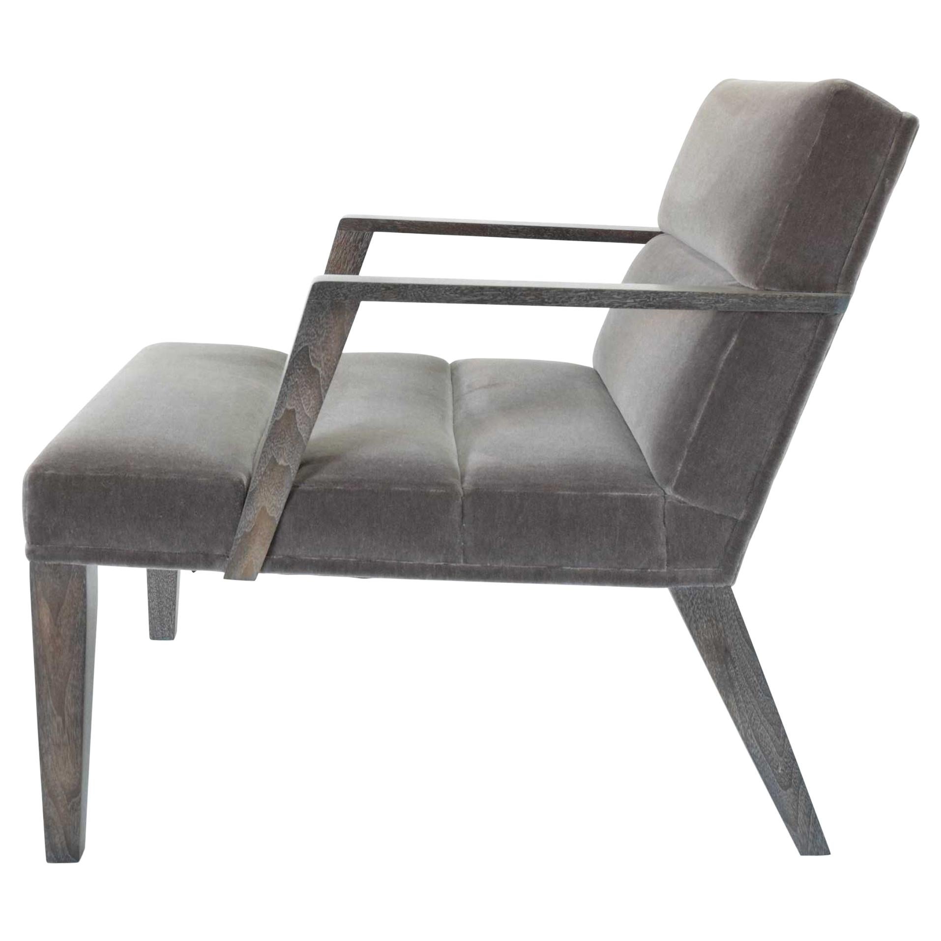 Elana Chair by Bright in Mohair For Sale