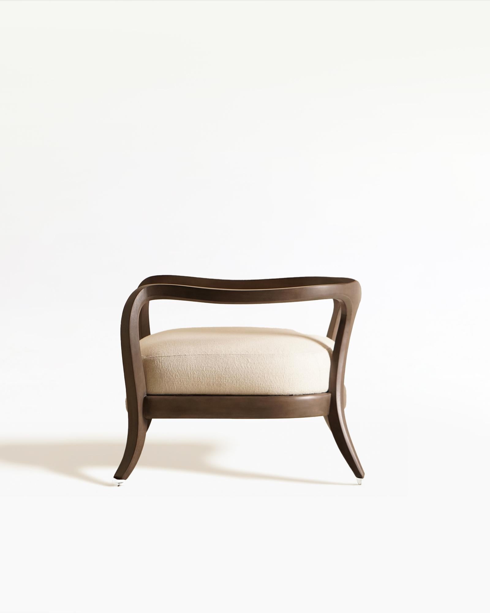 Indonesian Eland Lounge Chair in Espresso Walnut For Sale