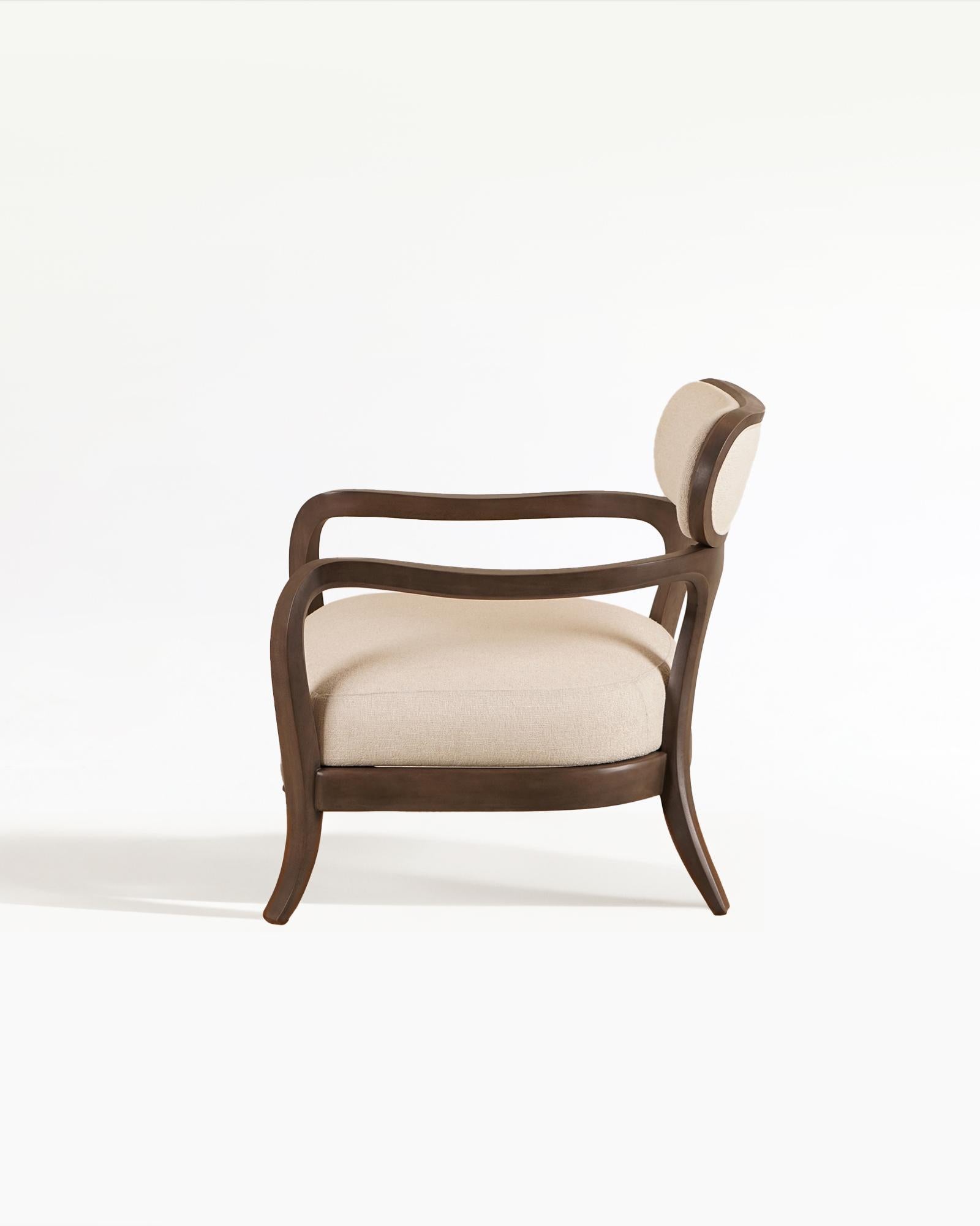 Post-Modern Eland Lounge Chair in Espresso Walnut with Headrest For Sale