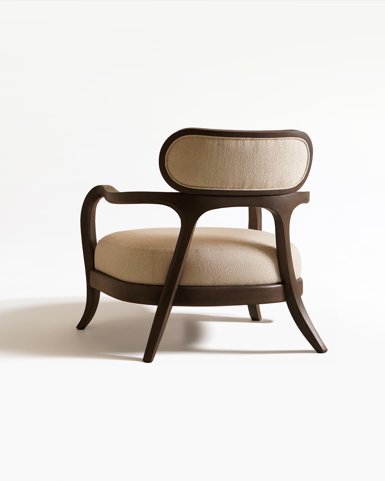 Indonesian Eland Lounge Chair in Espresso Walnut with Headrest For Sale