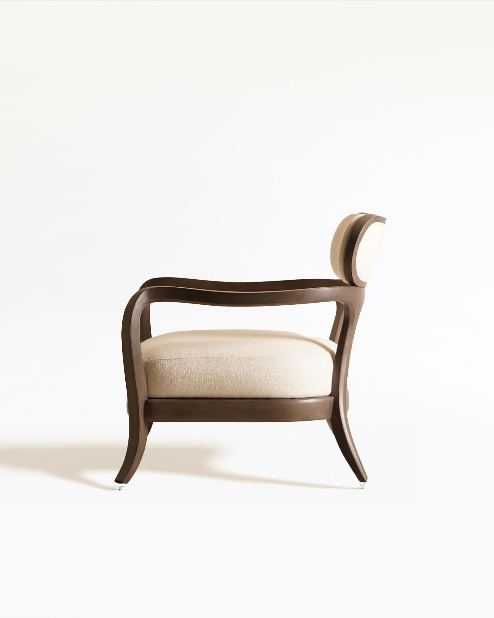 Contemporary Eland Lounge Chair in Espresso Walnut with Headrest For Sale