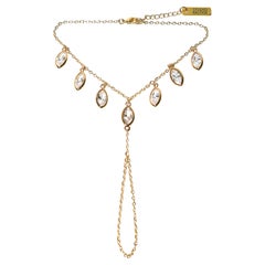 Catena a mano Elara in oro 14 carati con accenti di cristallo Marquise