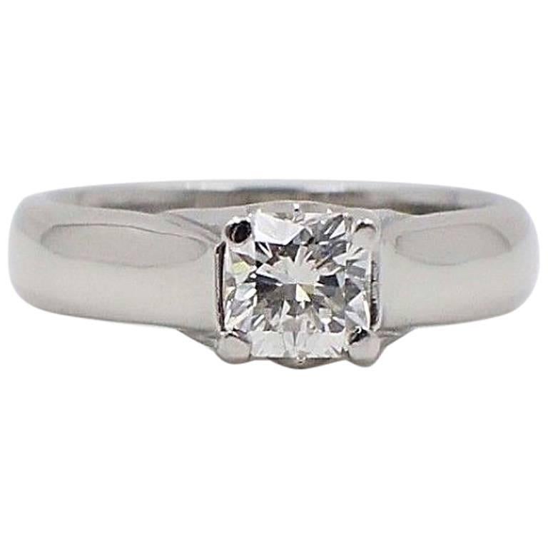 Elara Radiant Diamond Engagement Solitaire Ring 0.71 Carat I VVS1 in Platinum