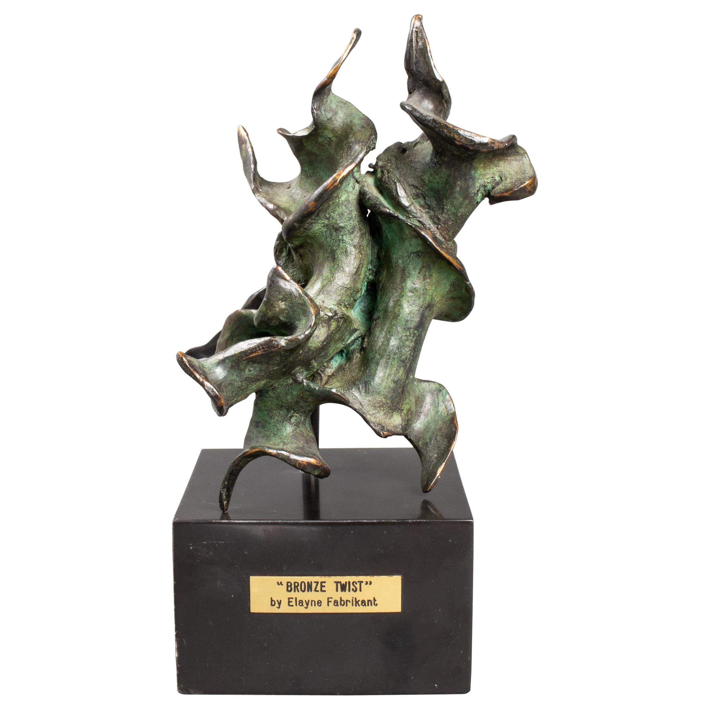 Elayne Fabrikant "Bronze Twist" Modern Sculpture For Sale