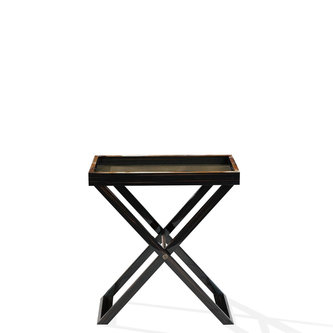 Mesa de Servir Elba para Mayordomos en Ébano Brillante con Incrustaciones de Corno Italiano, Mod. 1905 Siglo XXI y contemporáneo en venta