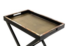 Elba Butlers Tray Table in Horn, Glossy Ebony & Brass by Arcahorn