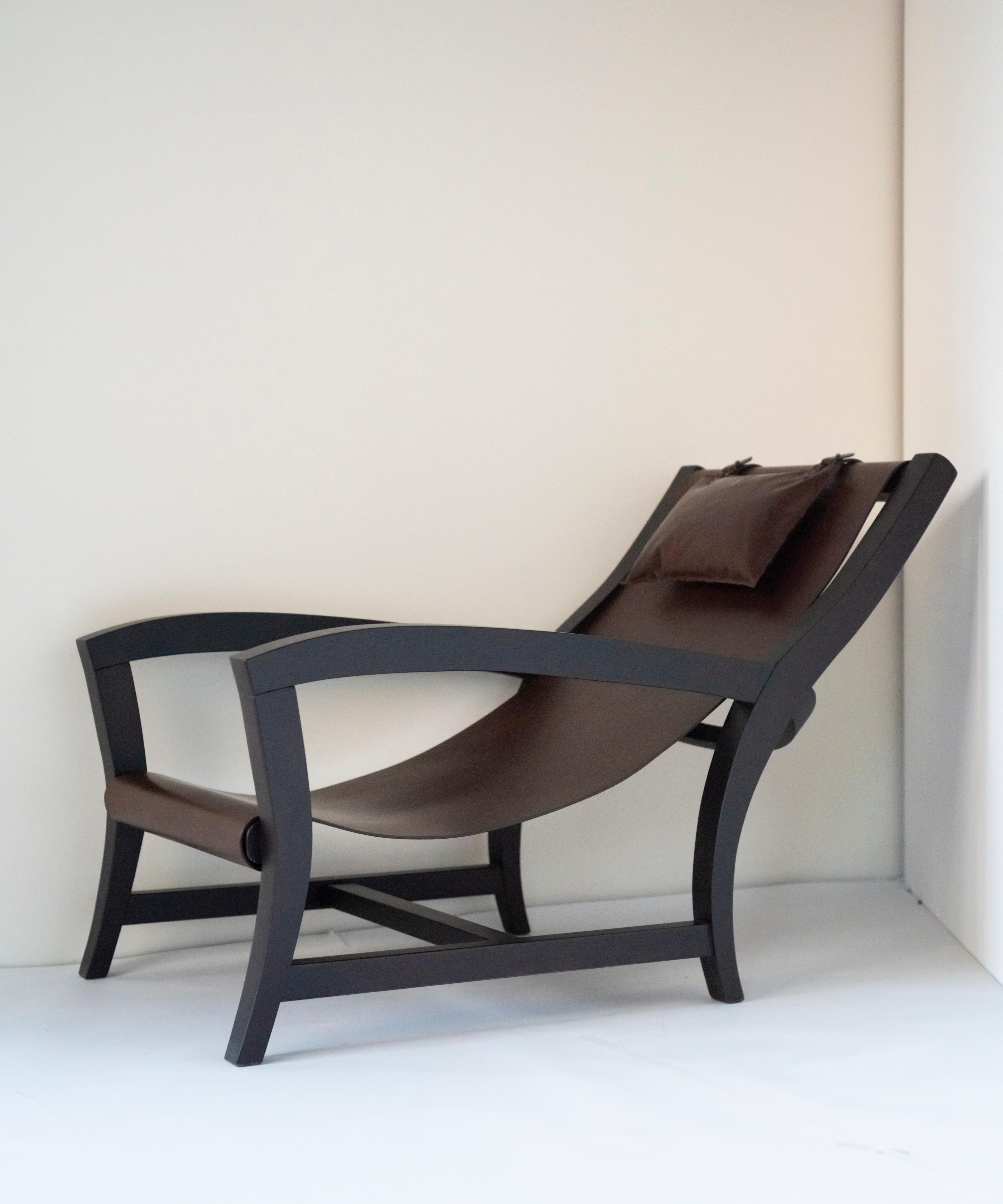 Elba, Deckchair Inspiration for This Leather and Beechwood Indoor Lounge Chair 2