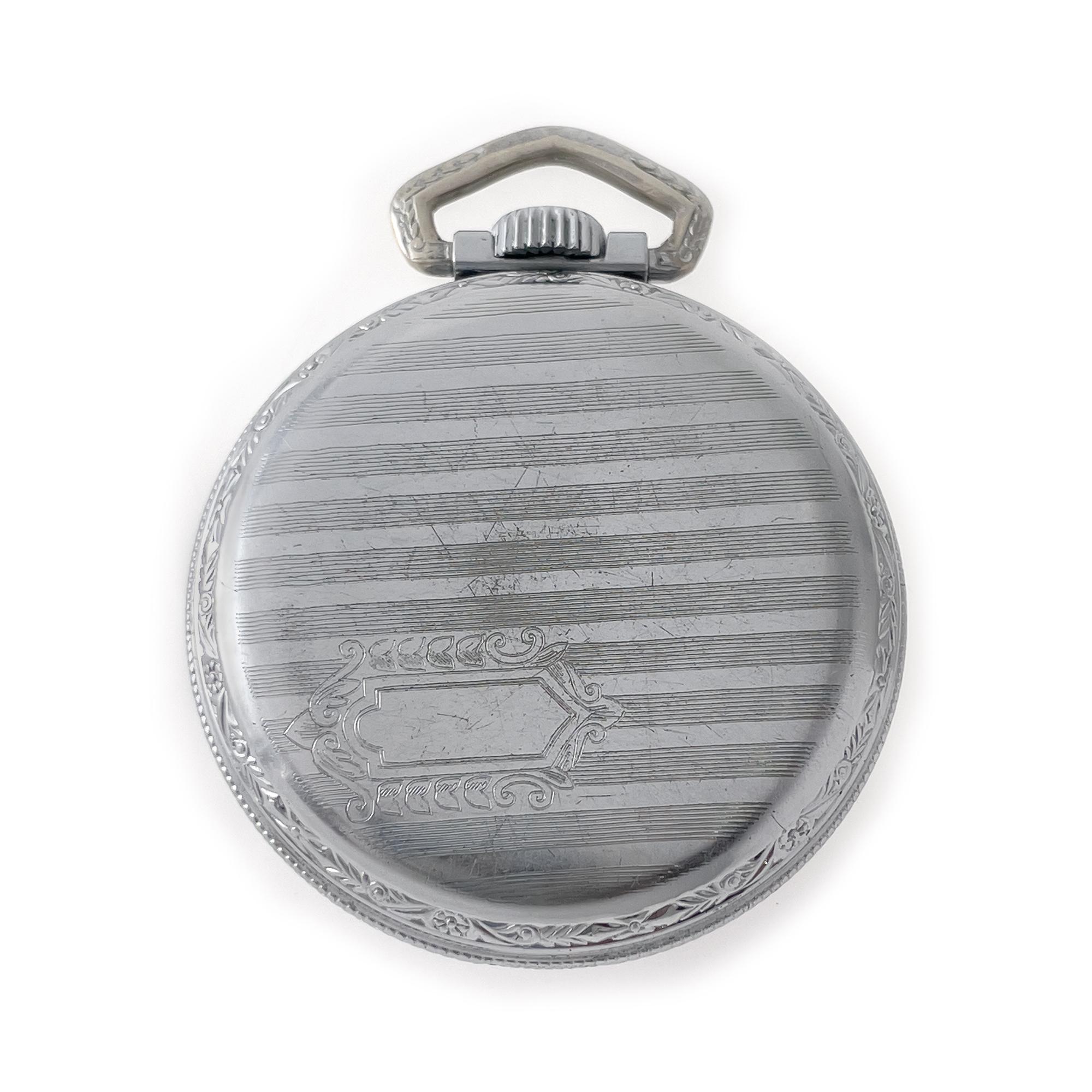 Elbon 17 Jewels Timemaster GMT Taschenuhr im Zustand „Hervorragend“ im Angebot in Surfside, FL