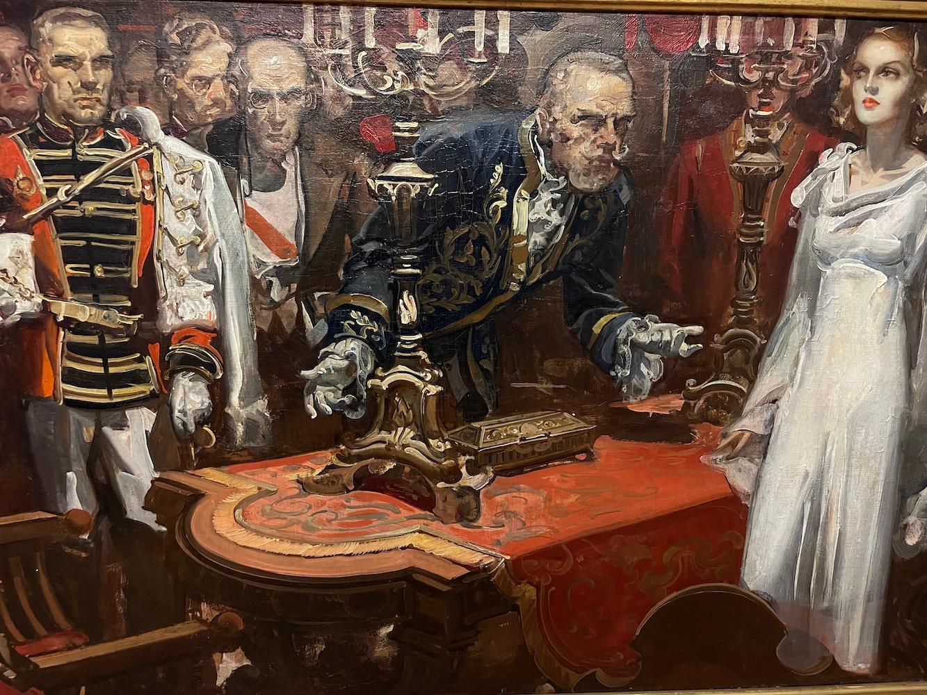 (Ohne Titel) Ein Scandalous-Tee mit einem Fremden in Leiderstein – Painting von Elburt McGran Jackson 