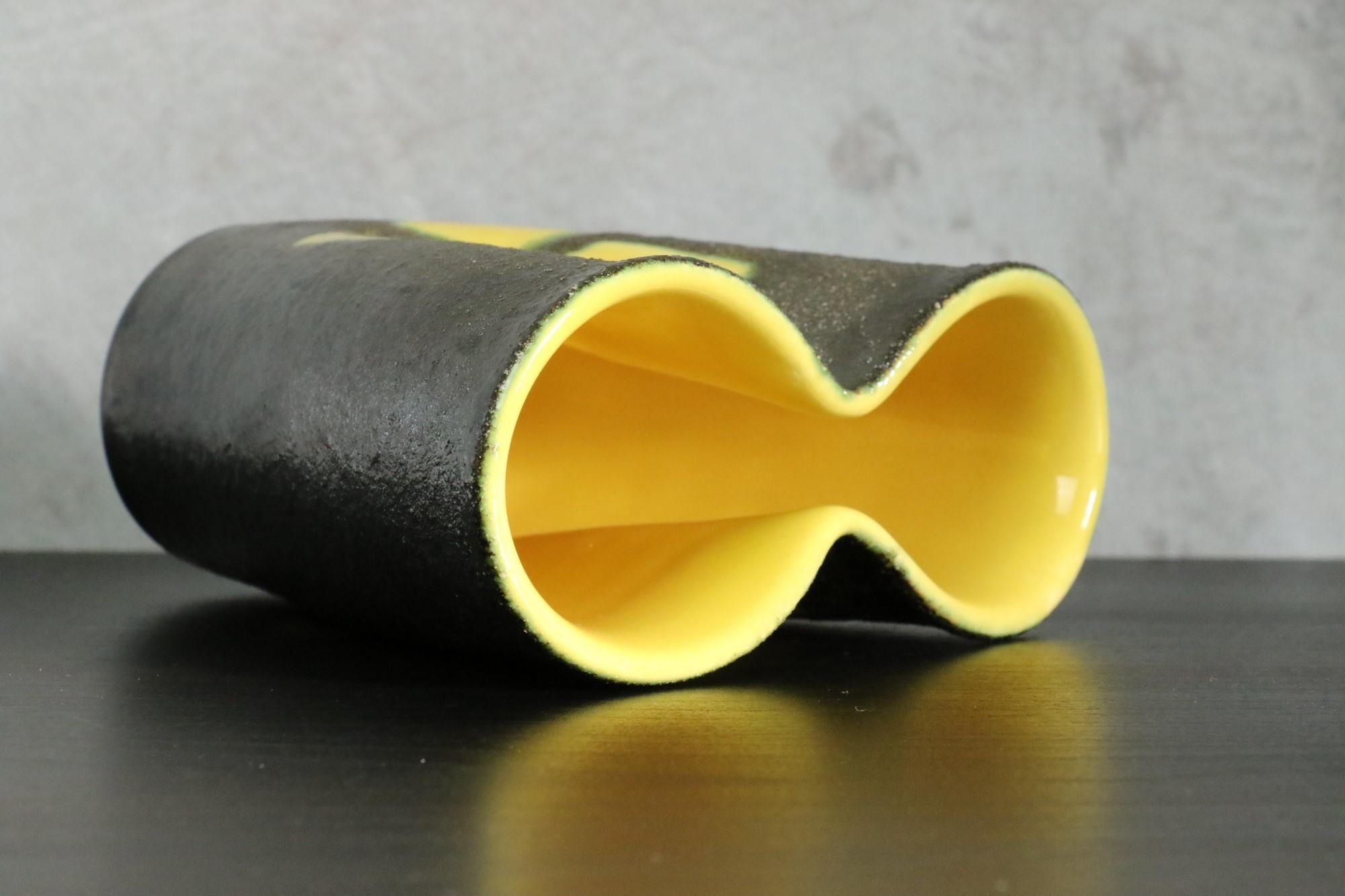 Vase en céramique Elchinger, vase en céramique française des années 1950, signé, époque Jouve 1