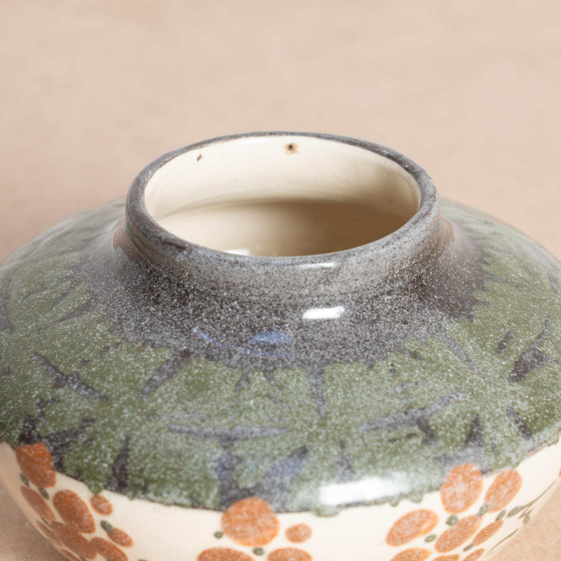 Français Vase peint à la main en poterie Elchinger, vers 1930 en vente