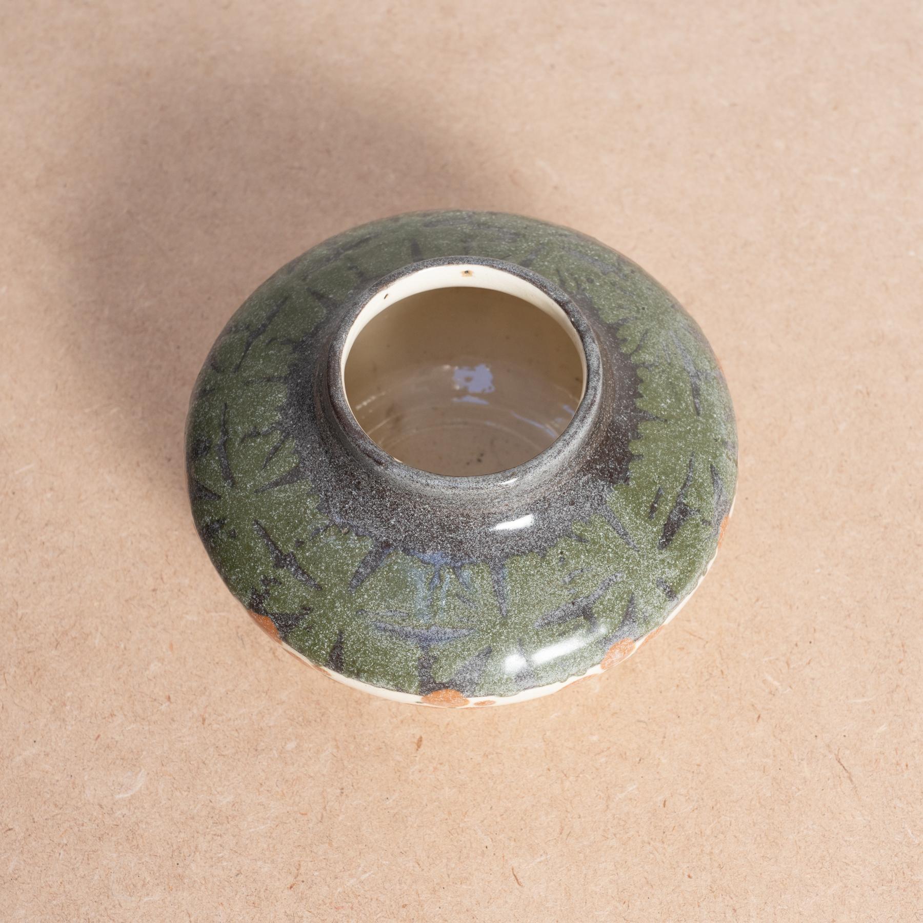 Milieu du XXe siècle Vase peint à la main en poterie Elchinger, vers 1930 en vente