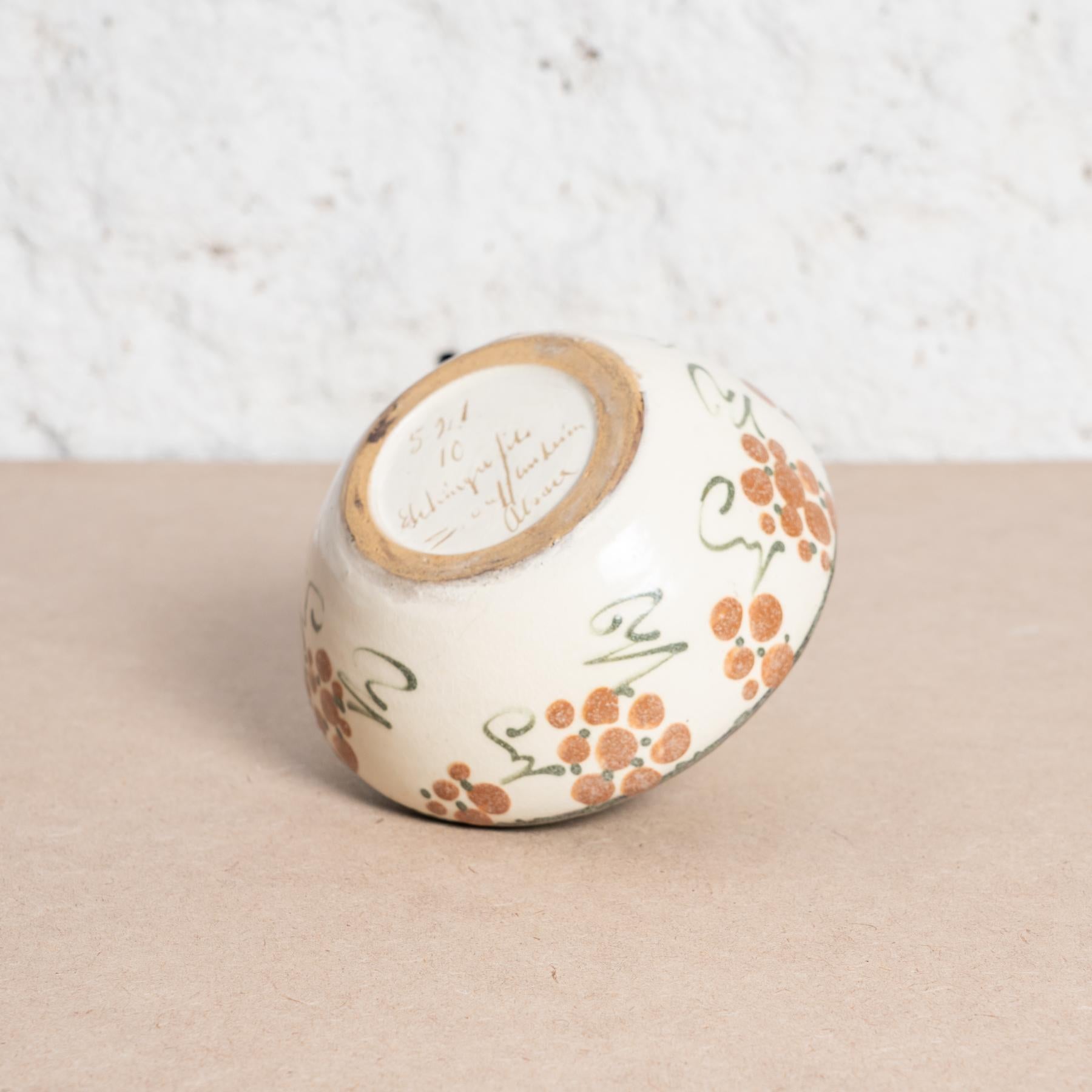 Vase peint à la main en poterie Elchinger, vers 1930 en vente 1