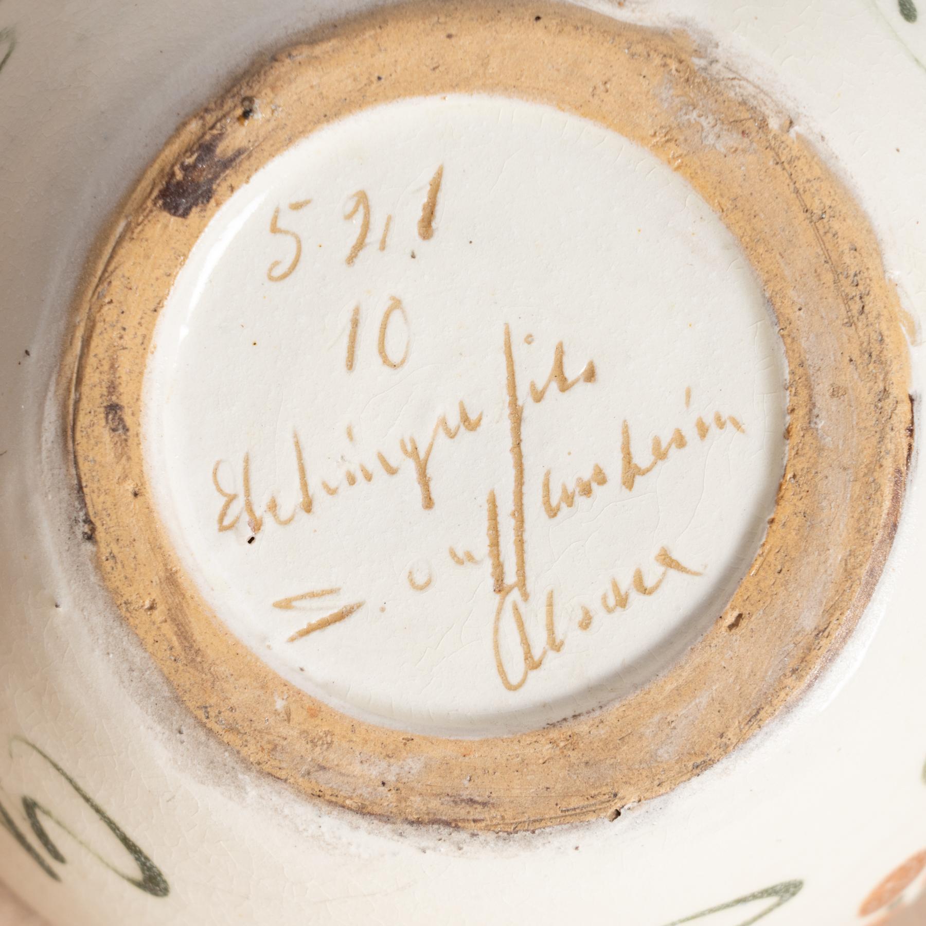 Vase peint à la main en poterie Elchinger, vers 1930 en vente 2