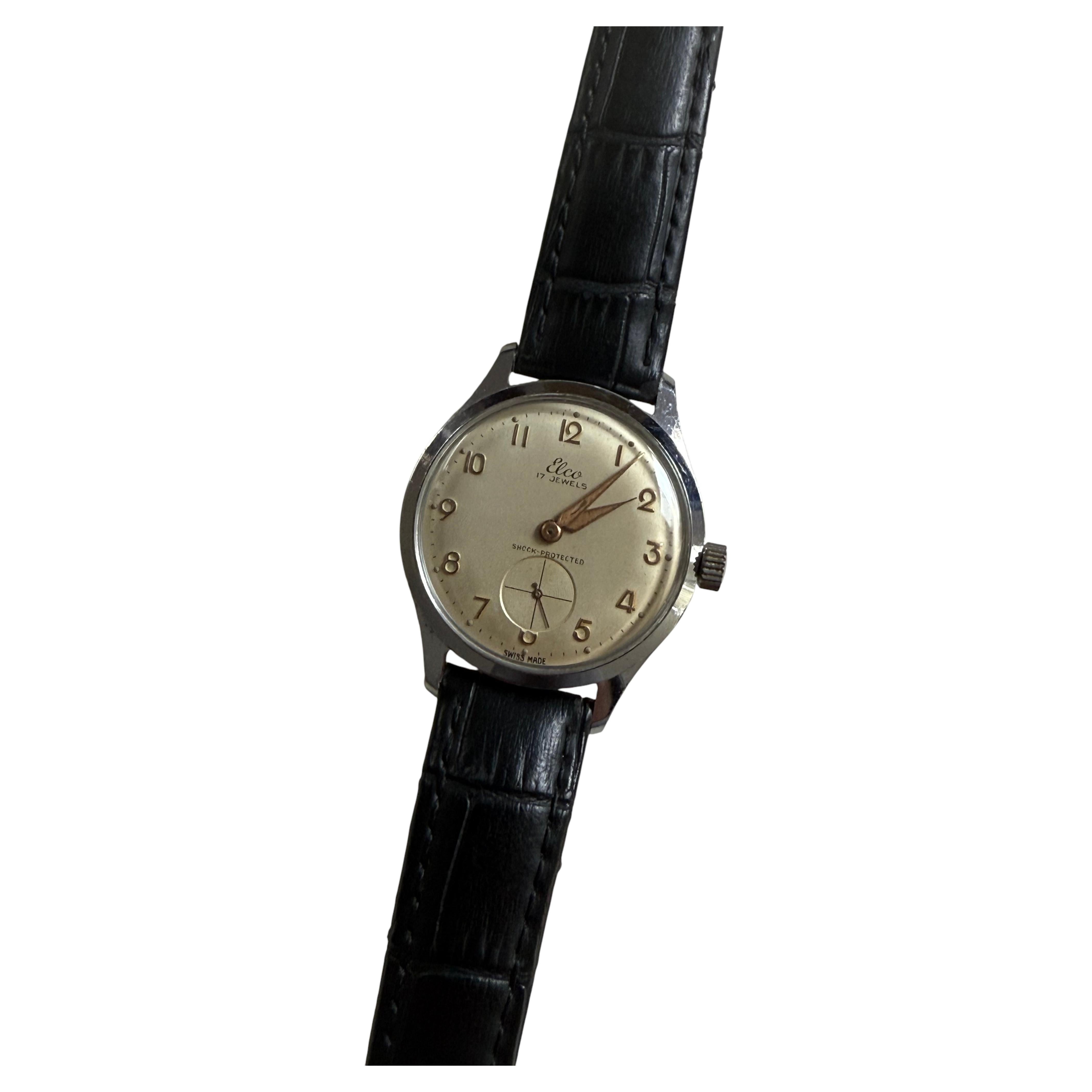 Elco Armbanduhr, Handaufzug, 17 Jewell, 31,8mm Edelstahlgehäuse, Bj. c1959...