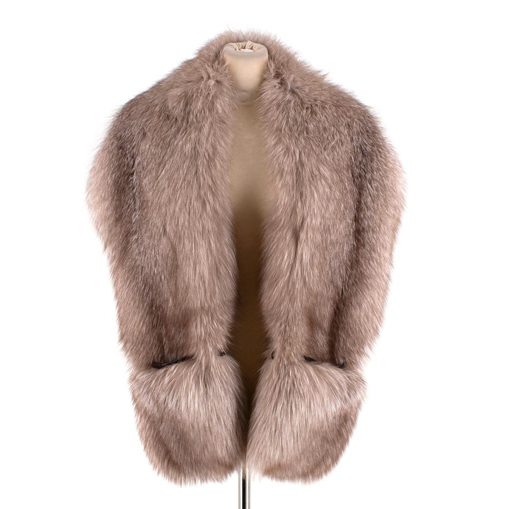Elcom Beige Fox Fur Wrap Stole  For Sale 1