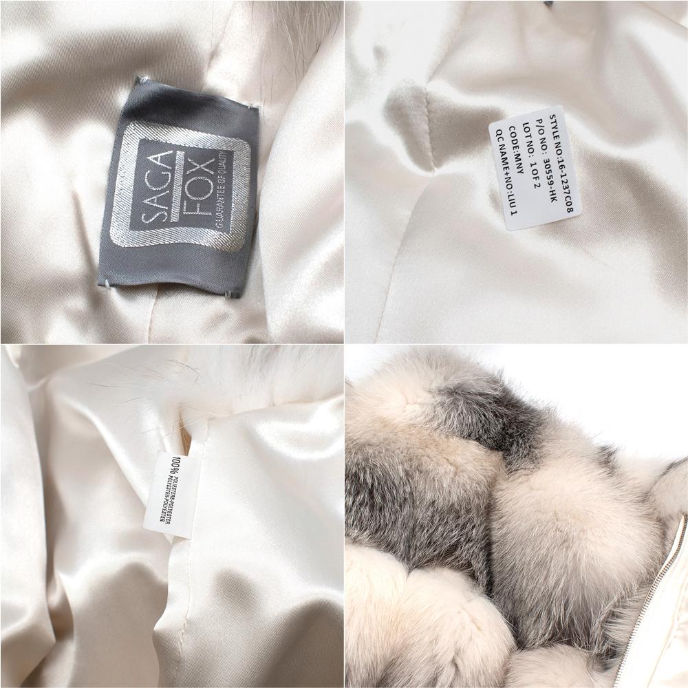 Elcom White and Grey Fox Fur Zipped Gilet - One Size 5