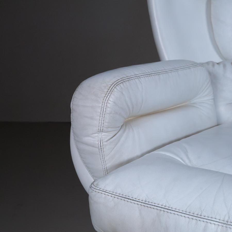 Elda Armchair, Joe Colombo for Conforti, white leather, 1975 For Sale 7
