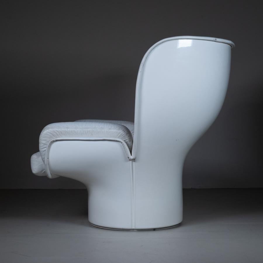 Elda Armchair, Joe Colombo for Conforti, white leather, 1975 In Good Condition For Sale In Milano, Lombardia