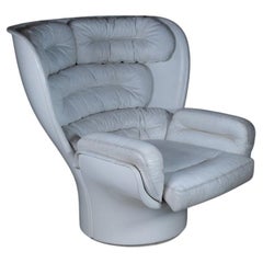 Elda Armchair, Joe Colombo for Conforti, white leather, 1975