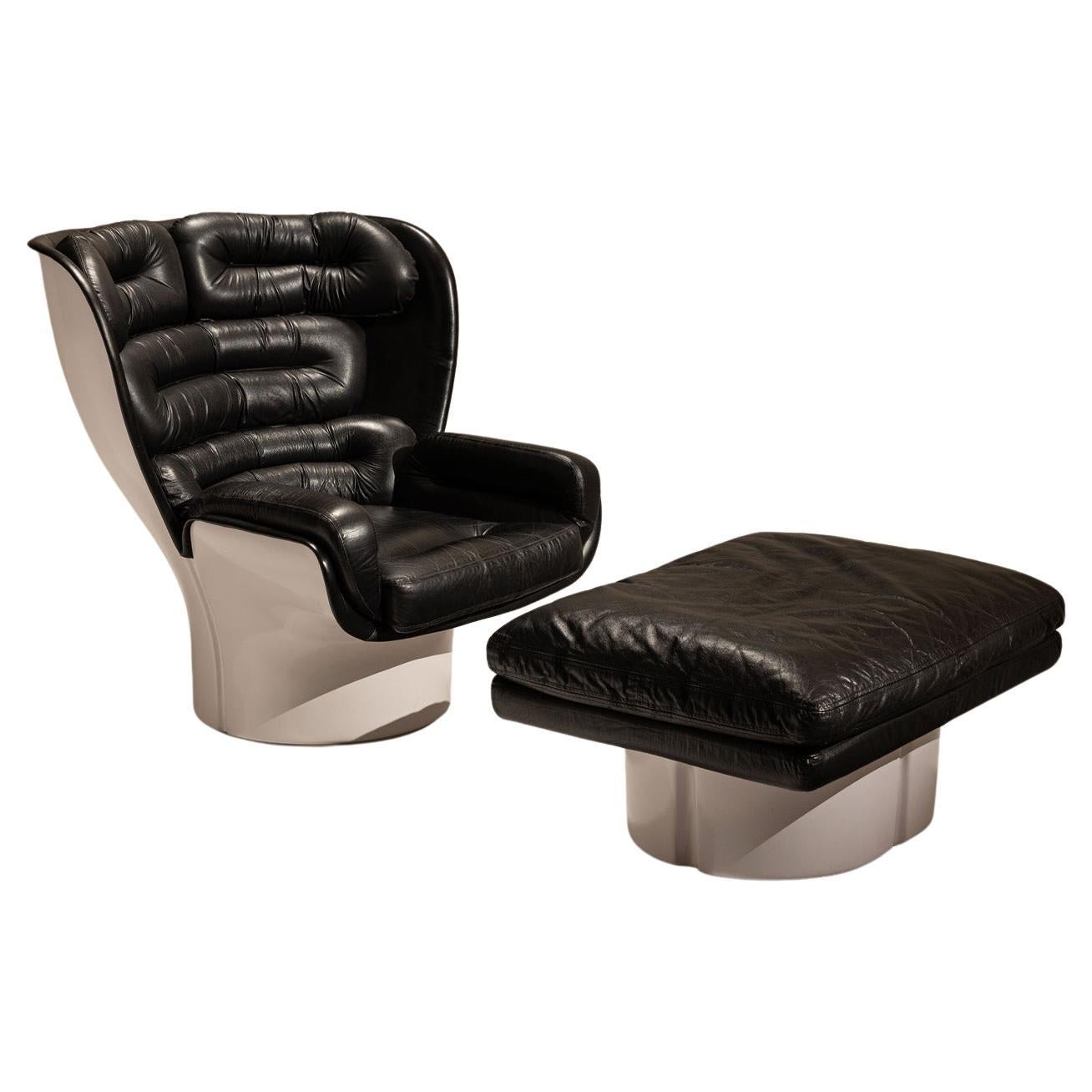 Elda Chair and Ottoman by Joe Colombo for Comfort, Italy 1970s