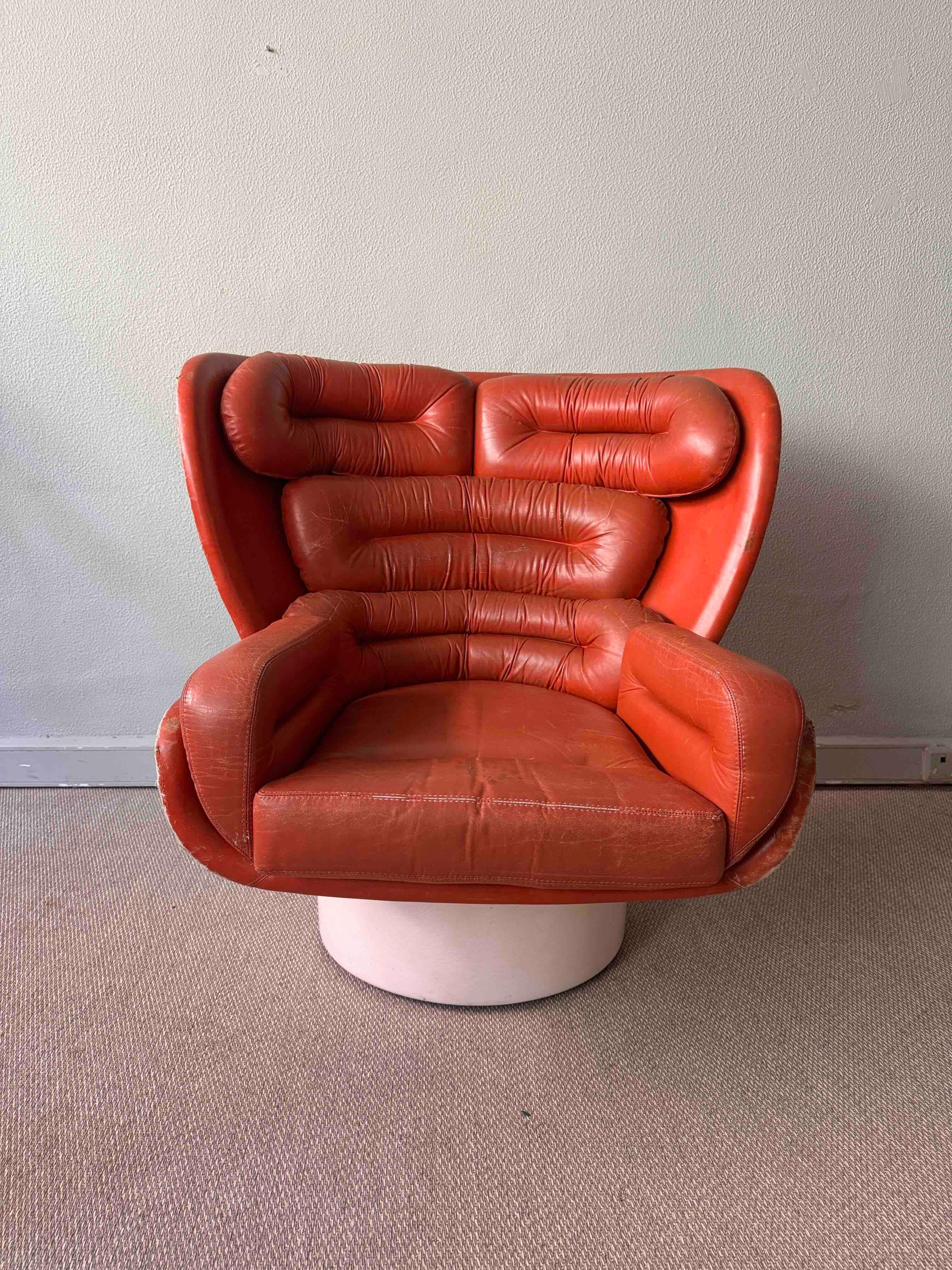 Mid-Century Modern Elda Chair by Joe Colombo for Comfort - 1960's Italy For Sale