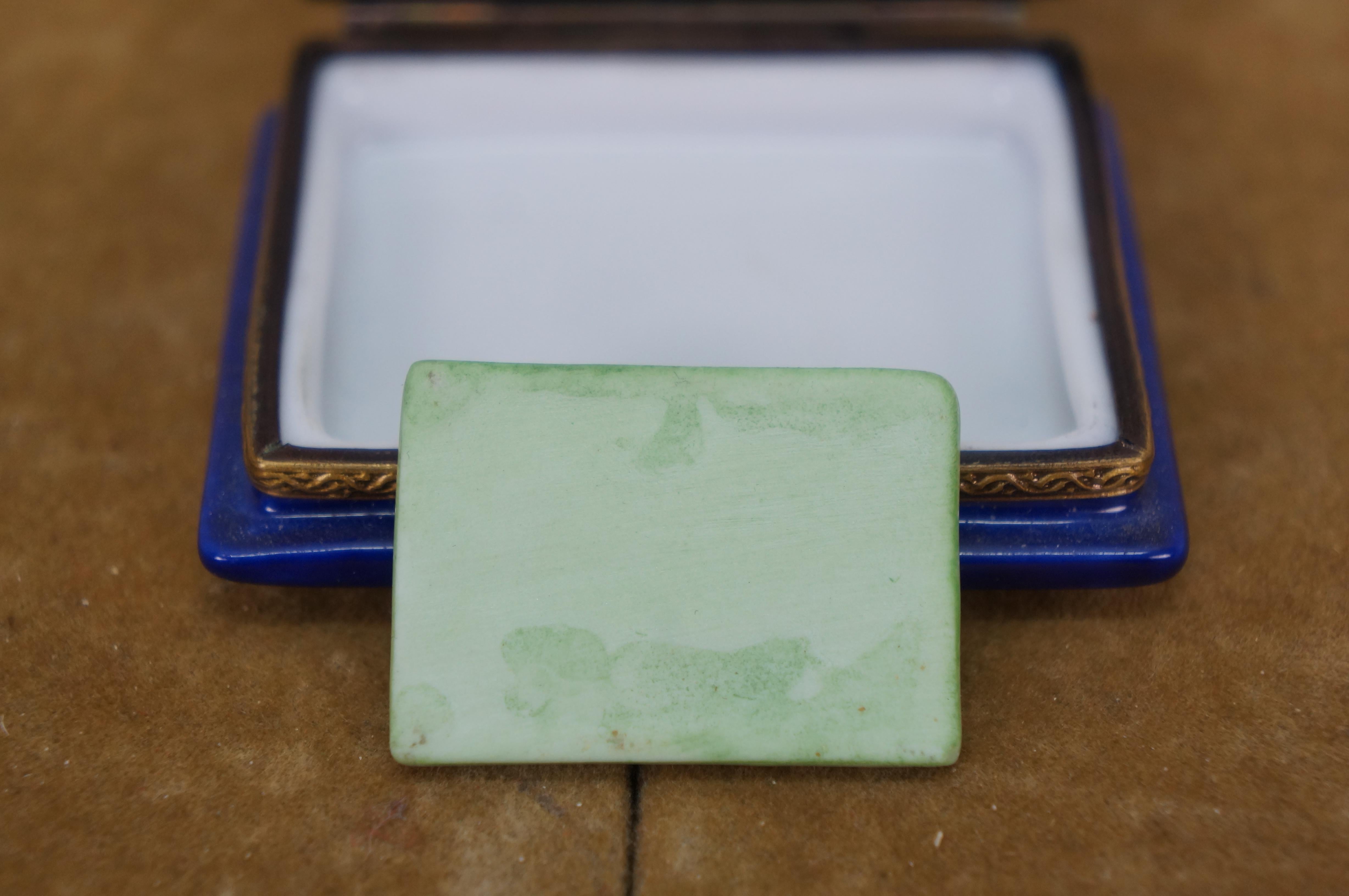 Elda Creations Limoges France Porcelain US Passport w Letter Insert Keepsake Box For Sale 5
