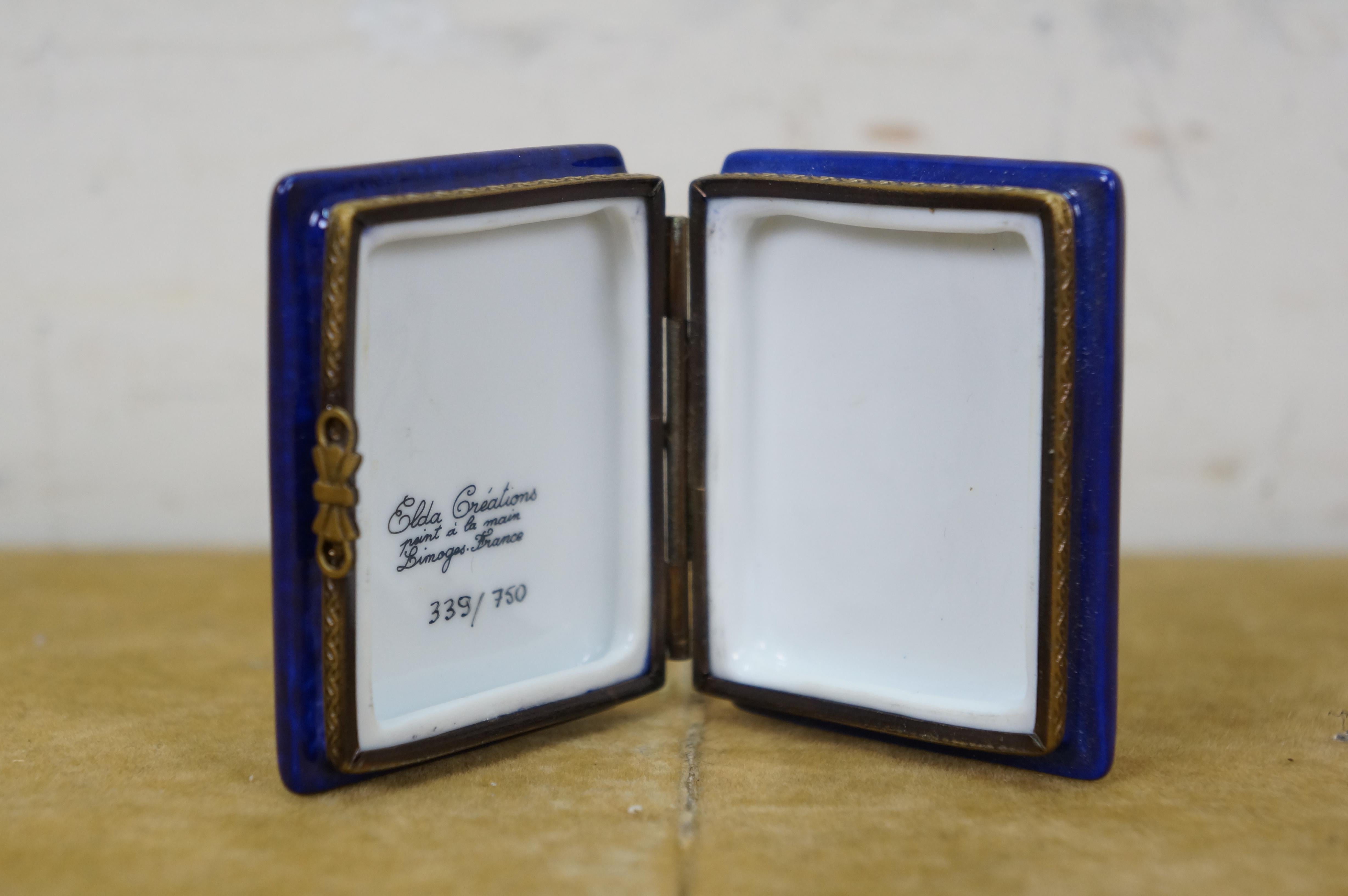 Elda Creations Limoges France Porcelain US Passport w Letter Insert Keepsake Box For Sale 6