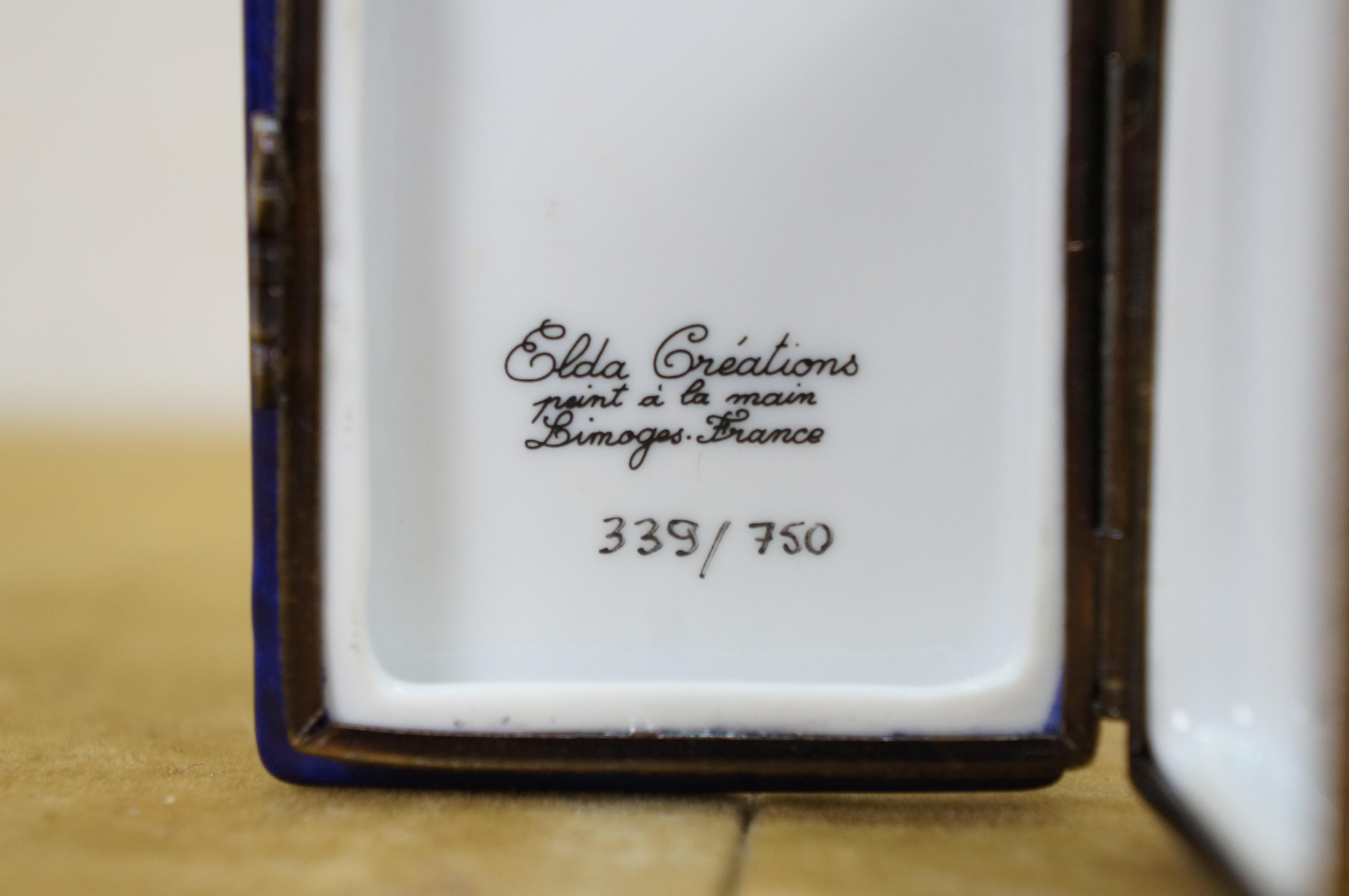 Elda Creations Limoges France Porcelain US Passport w Letter Insert Keepsake Box For Sale 7